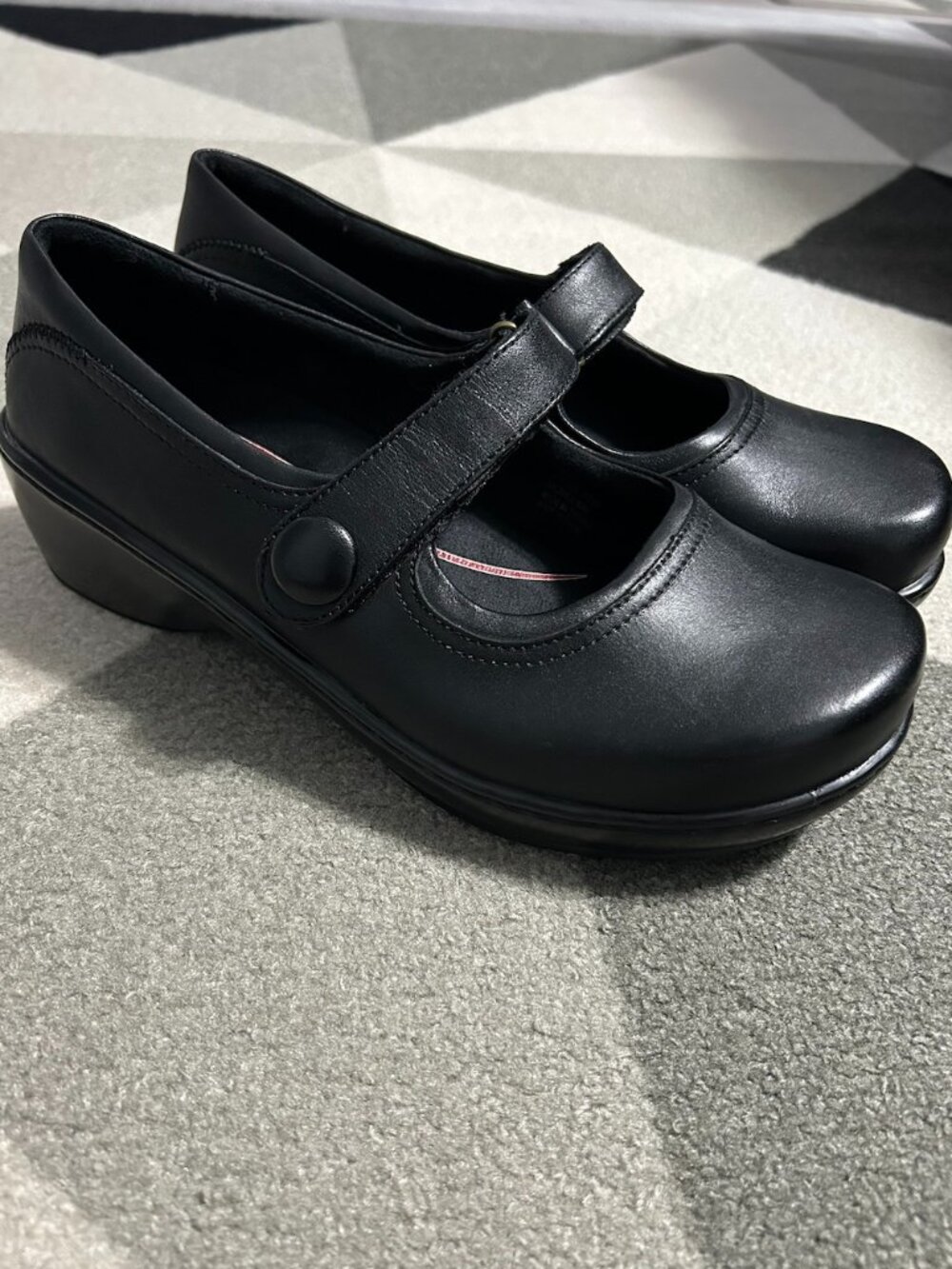 Klogs Bonaventure Ashley Black Leather Mary Jane Nursing Shoes Women's Size 9W